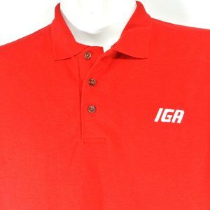 IGA Grocery Store Red Polo Shirt Employee Uniform NEW Size M Medium